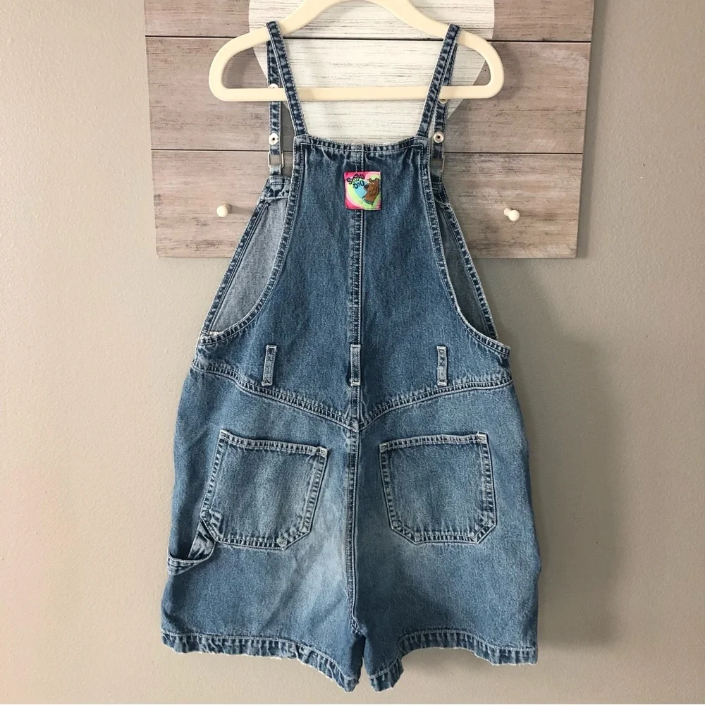 Vintage Cartoon Network ScoobyDoo Embroidered Jean Short Overalls 12 - Picture 4 of 6